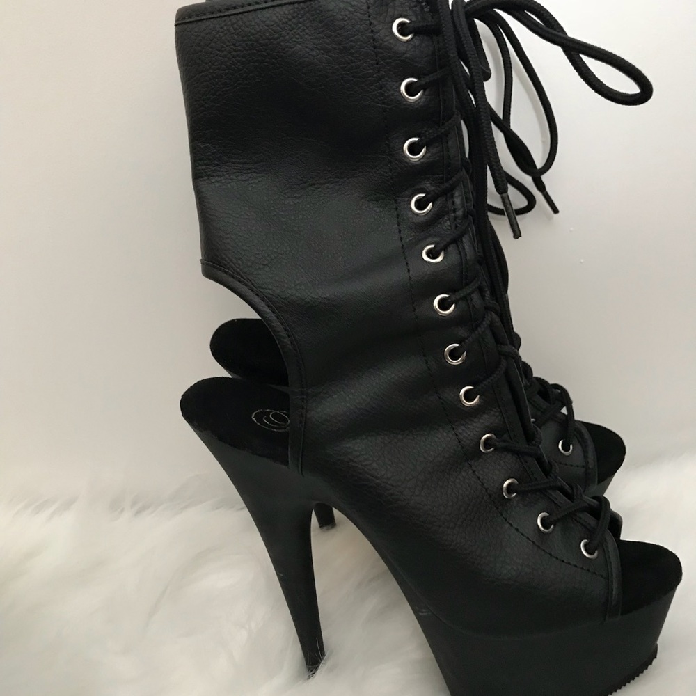 Black Lace Up Platforms